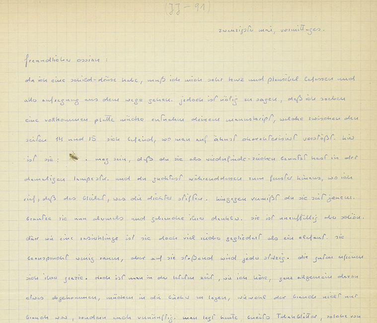 Brief von Klaus Baumgärtner an Uwe Johnson, 20. Mai 1958
