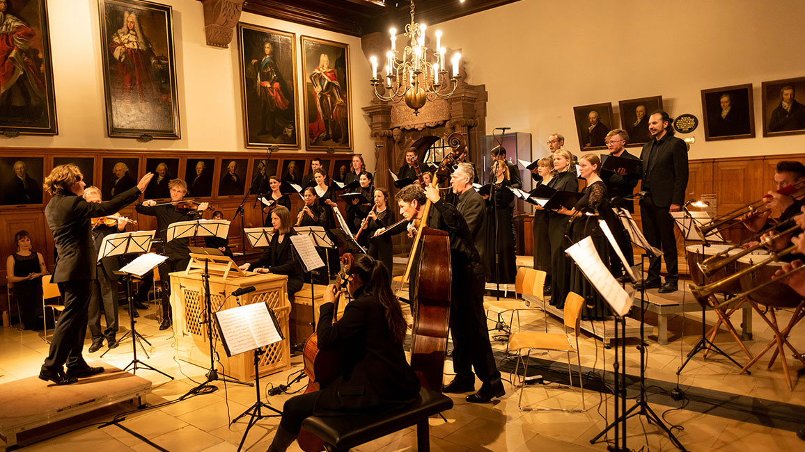 Gesprächskonzert von Bach-Repertorium und Gellert Ensemble am Vorabend des Akademientags 2022 im Alten Rathaus zu Leipzig.