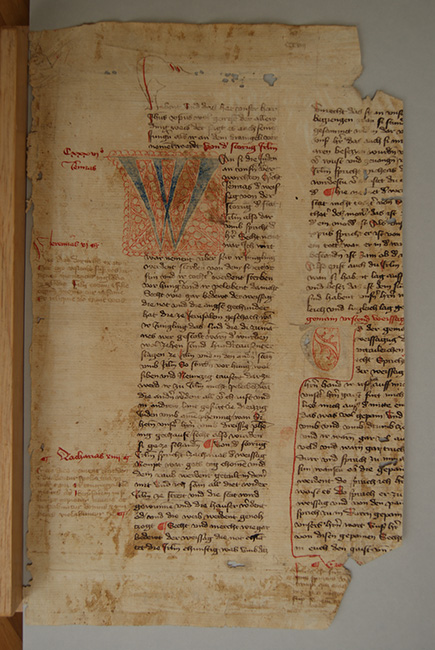 Dieses Fragment aus der Stiftsbibliothek Admont umfasst nur noch zwei beschädigte Blätter. Erst 2018 wurde der Text als Ausschnitt aus dem ‚Evangelienwerk‘ identifiziert.
