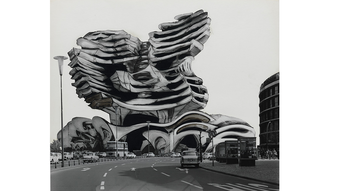 Architekturvisionen:  Fotomontage: „Das Europacenter“ von Engelbert Kremser. 