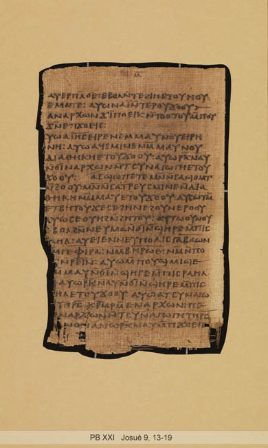 Ein Blatt der in Abb. 7 bereits beschriebenen Josua-Handschrift, das sich in der Privatsammlung der Fondation Martin Bodmer in Genf (Stadtteil Cologny) befindet.