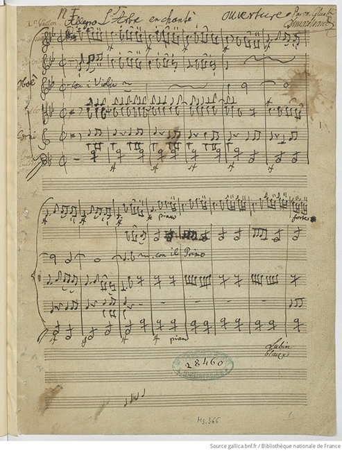 L’Arbre enchant&eacute;, Beginn der Ouverture, Autograph 