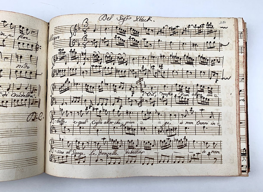 "Vil trofeo d'un'alma imbelle" – Auftrittsarie des Alessandro aus Glucks Oper Poro (Turin 1744), Sammelhandschrift in Privatbesitz