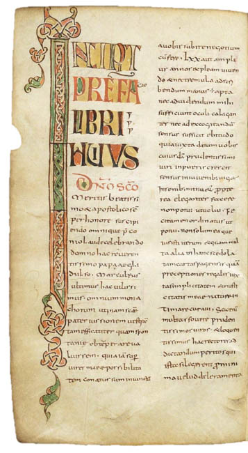 Prachthandschrift aus Flavigny, 814-816 entstanden, mit dem Beginn der Formelsammlung aus Flavigny