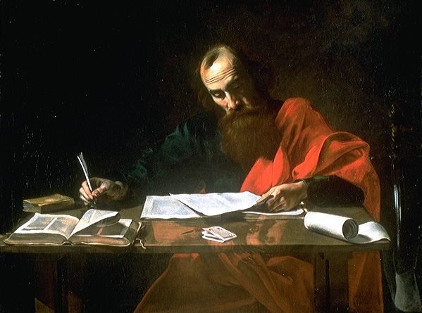 Der heilige Paulus beim Schreiben seiner Briefe, Valentin de Boulogne zugeschrieben, ca. 1620, Museum of Fine Arts, Houston, Texas. Der Briefwechsel von Seneca und Paulus findet sich in SAPERE Band 11.