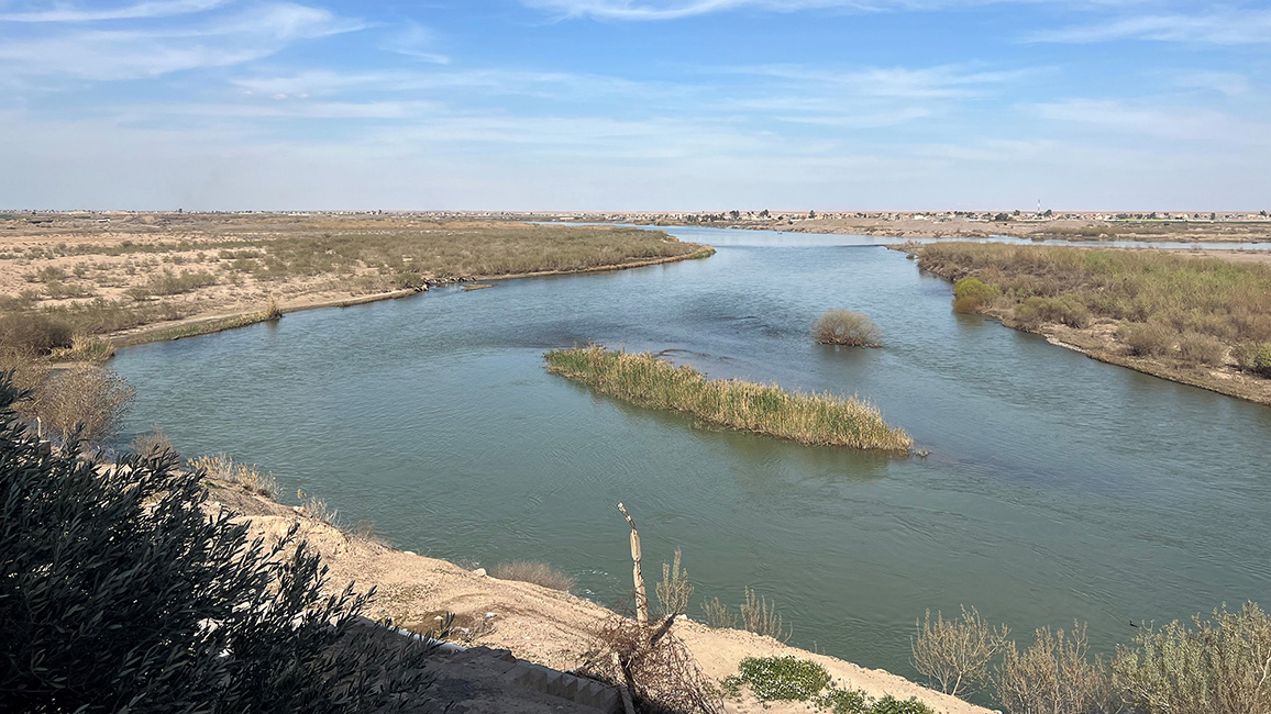 Blick aus dem Grabungshaus in Assur auf den Tigris