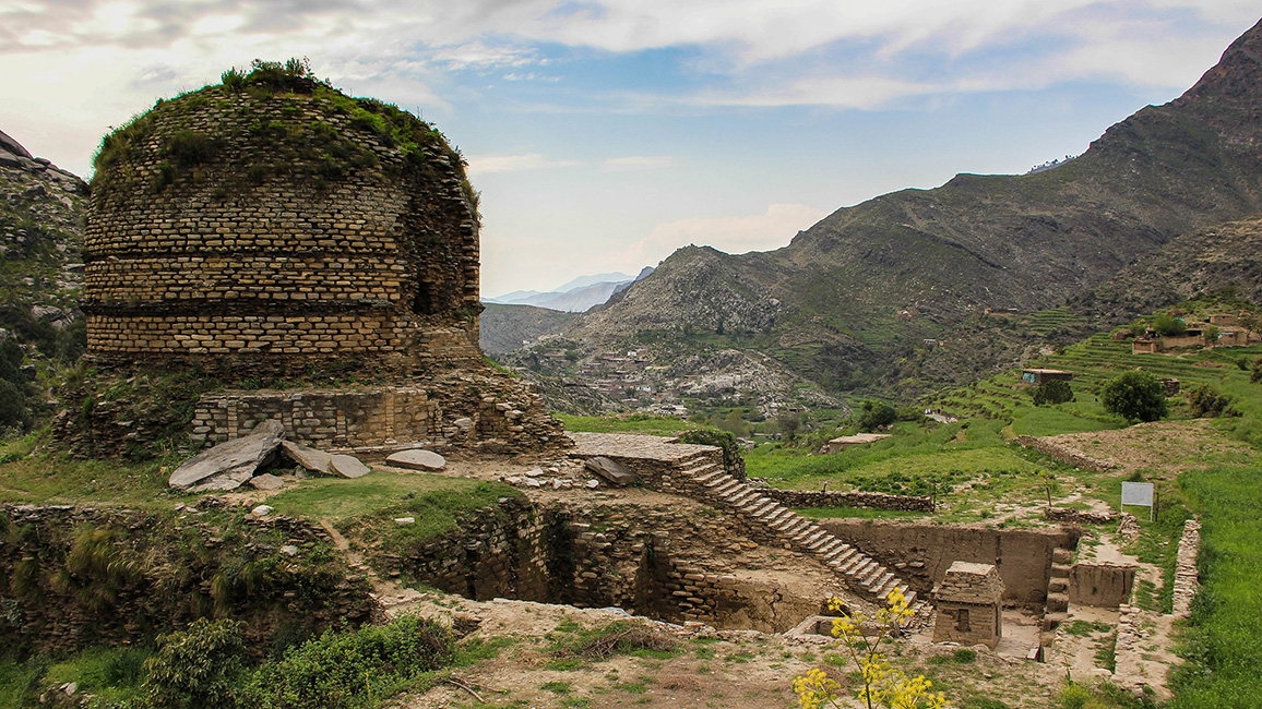 Stupa von Amluk-dara im Swat-Tal im nördlichen Pakistan